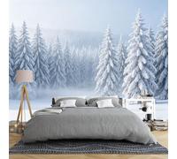 Générique Papier Peint Panoramique 3D Représentant Une Forêt De Pins Enneigée En Hiver Idéal Pour La Chambre À Coucher Le Salon Ou Comme Fond Tv Dimensions : 500 × 280 Cm (L × H) / 197 × 110 Pouces