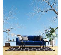 Générique Papier Peint Panoramique 3D Sur Mesure Représentant Une Forêt, Papier Peint Intissé Minimaliste Avec Ciel Bleu Et Paysage, Style Nordique Hivernal, Pour Salon, Cuisine, Salle À Mange