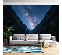 Générique Papier Peint Panoramique 3D Vallée Étoilée 450Cmx300Cm(Wxh) Papier Peint Intissé Paysage Naturel, Tapisserie Murale Panoramique Pour Chambre À Coucher Et Salon - Non Autocollant, Vallée