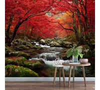 Générique Papier Peint Panoramique 400 x 280 cm érable Fresque Murale 3D Flux sur mesure taille Papier Peint Intisse pour Salon Chambre Décoration Murale