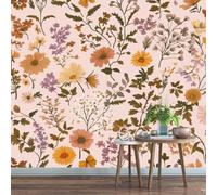 Générique Papier Peint Panoramique 400 x 280 cm Fleurs Sauvages Fresque Murale 3D Rural sur mesure taille Papier Peint Intisse pour Salon Chambre Décoration Murale