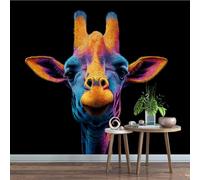 Générique Papier Peint Panoramique 430 x 300 cm Girafe Fresque Murale 3D Cerf sur mesure taille Papier Peint Intisse pour Salon Chambre Décoration Murale