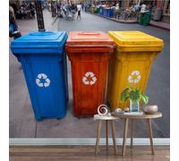 Générique Papier Peint Panoramique 500 x 280 cm Poubelle Fresque Murale 3D Bacs De Tri sur mesure taille Papier Peint Intisse pour Salon Chambre Décoration Murale