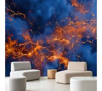 Générique Papier Peint Panoramique Abstrait Moderne Poster Mural Intissé 200 x 140 cm Orage Éclair Nuages Noirs Nuit Décoration Murale pour Salon, Chambre à Coucher, Bureau et Fond TV