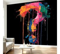Générique Papier Peint Panoramique Abstrait Point Interrogation Tache Encre, Poster Geant Mural Graffiti Pour Salon Chambre D'Enfant Restaurant Décoration 400(L) x 280(H) cm
