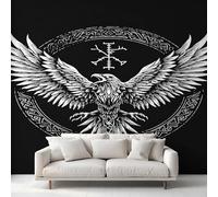 Générique Papier Peint Panoramique Aigle Viking, Papier Peint Mythologie Nordique Rune Viking 250 x 175 cm, Photo Décoration Murale, Papiers Peints Intissé Décoration Murale Salon Chambre EL&D48