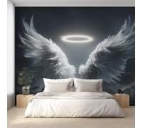 Générique Papier Peint Panoramique Ailes d'Ange, Papier Peint Plumes 3D pour Chambre, Décoration Murale pour Salon, 366 x 254 cm (L x H) Poster Mural & Wallpaper K-MZ&36