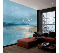 Générique Papier Peint Panoramique Animal Oiseau Et Océan Abstrait, Art Tapisserie Murales Papier Peint Shabby Chic Pour Fille, Garçon, Adult, Enfant Décoration Murale Chambre 400(L) x 280(H) cm