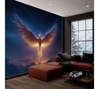 Générique Papier peint panoramique animal oiseau plume, photo mural moderne 200L x 140H cm - Papier peint décoration de maison style fantastique pour salon, chambre, chambre des enfants, bureau