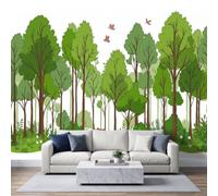 Générique Papier Peint Panoramique Aquarelle Animaux De La Forêt Ours Cerf, Poster Geant Mural Cartoon Pour Salon Chambre D'Enfant Restaurant Décoration 200(L) x 140(H) cm