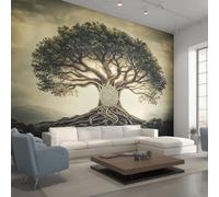 Générique Papier Peint Panoramique Arbre de Vie 280x200, Tapisserie Murales Papier Peint Viking Mythologie Nordique Décoration Murale Salon, Intissé Wallpaper W&55