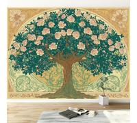 Générique Papier peint panoramique arbre de vie fleurs, Poster mural 300L x 210H cm papier peinture murale transitionnel pour salon chambre chambre d'enfants restaurant décoration