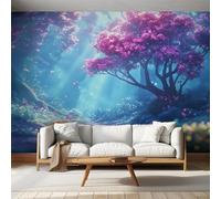 Générique Papier Peint Panoramique Arbre Fantastique, Papier Peint Chemin Magique Paysage Fond pour Chambre Wallpaper, Fresque Murale pour Salon Salle Deco Murale, 250x175cm D&O27