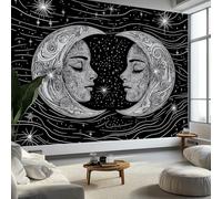 Générique Papier Peint Panoramique Art Céleste 500L x 280H cm, Tapisserie Mural Décoration Salon - Papier Peint Design Moderne Lune Rayures Mandala pour Chambre Chambre d'Enfant Décoration Murale