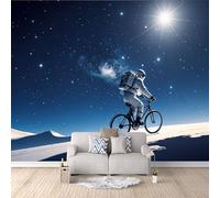 Générique Papier Peint Panoramique Astronaute, Papier Peint 3D Univers Nébuleuse 200x140cm Illusion optique 3D fresque murale art mural décoratif moderne salon chambre enfant facile à installer