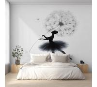 Générique Papier Peint Panoramique Ballet, Papier Peint Danse Pissenlit Fond pour Chambre Wallpaper, Fresque Murale pour Salon Salle Deco Murale, 396x280cm D&O32