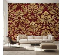 Générique Papier Peint Panoramique Baroque 150x105, Tapisserie Murales Papier Peint Damassé Victorien Décoration Murale Salon, Intissé Wallpaper W25