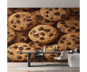 Générique Papier Peint Panoramique Biscuits aux Pépites de Chocolat, Papier Peint Nourriture 3D pour Chambre, Décoration Murale pour Salon, 300 x 250 cm (L x H) Poster Mural & Wallpaper K-MZ&14