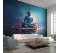 Générique Papier Peint Panoramique Bouddha Lotus, Papier Peint Zen Méditation Spirituelle 400 x 280 cm, Photo Décoration Murale, Papiers Peints Intissé Décoration Murale Salon Chambre EL&D79