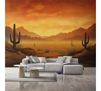 Générique Papier Peint Panoramique Cactus, Papier Peint Paysage Désert Western Cowboy, Fresque Murale, Decoration Chambre Salon, 300 x 210 cm L&OP19