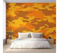 Générique Papier Peint Panoramique Camouflage Orange et Jaune, Papier Peint Camouflage Militaire 416 x 254 cm, Photo Décoration Murale, Papiers Peints Intissé Décoration Murale Salon Chambre EL&D67