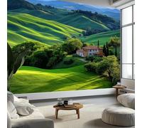 Générique Papier Peint panoramique Campagne Paysage Ferme Champs 3D 350 x 256 cm, intissé XXL Moderne Décoration Murale Salon Chambre à Coucher Bureau Salle Enfants, Multicolore