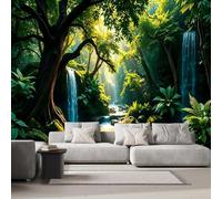 Générique Papier Peint Panoramique Cascade Forêt Intissé Poster Fresque Murale 3D Nature Paysages Wallpaper pour Salon Chambre d'enfant Restaurant Couloir TV Fond Décoration Murale 500x280 cm H171
