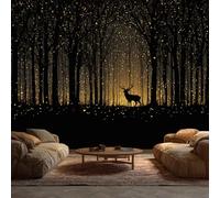 Générique Papier Peint Panoramique Cerf Forêt Conte de Fées Arbre Luciole - Papier Peint Pour Chambre, Salon, Mur TV Artistique, Restaurant Décoration Image Photo Murale, 100 x 70 cm L25