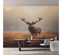 Générique Papier Peint Panoramique Cerf, Papier Peint Animaux Sauvages 300 x 210 cm, Photo Décoration Murale, Papiers Peints Intissé Décoration Murale Salon Chambre EL&D69