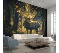Générique Papier Peint Panoramique Cerf, Papier Peint Élan Faune Mystique 400 x 280 cm, Photo Décoration Murale, Papiers Peints Intissé Décoration Murale Salon Chambre EL&D71