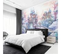 Générique Papier Peint Panoramique Château Magique, Papier Peint Princesse Filles Fond pour Chambre Wallpaper, Fresque Murale pour Salon Salle Deco Murale, 500x350cm D&O104