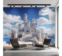 Générique Papier Peint Panoramique Château, Papier Peint Château Magique Princesse Fond pour Chambre Wallpaper, Fresque Murale pour Salon Salle Deco Murale, 500x350cm D&O88