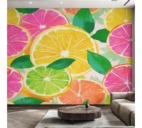 Générique Papier Peint Panoramique Citron, Papier Peint Fruits Aquarelle Fond pour Chambre Wallpaper, Fresque Murale pour Salon Salle Deco Murale, 152x104cm D&O171