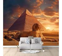 Générique Papier Peint Panoramique Classique Pyramides Histoire Vestiges Voyage 300 x 210 cm, 3D Tapisserie Murale Camel Intissé, Poster Géant pour Salon, Chambre et Bureau