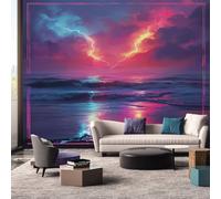 Générique Papier Peint Panoramique Coup de Foudre - Papier Peint Océan Orage - Deco Chambre Salon - Fresque Murale - Wallpaper - 310x250 cm A-4886