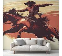 Générique Papier Peint Panoramique Cowboy de l'ouest, Papier Peint Cheval Far West Fond pour Chambre Wallpaper, Fresque Murale pour Salon Salle Deco Murale, 100x70cm D&O110