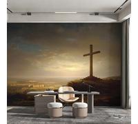 Générique Papier Peint Panoramique Croix Chrétienne, Papier Peint Religion Chrétienne pour Chambre, Décoration Murale pour Salon, 366 x 254 cm (L x H) Poster Mural & Wallpaper K-MZ&24