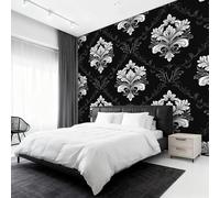 Générique Papier Peint Panoramique Damas Baroque, Papier Peint Fleurs Vintage Rococo Fond pour Chambre Wallpaper, Fresque Murale pour Salon Salle Deco Murale, 100x70cm D&O100