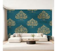 Générique Papier Peint Panoramique Damas Baroque, Papier Peint Floral Vintage Fond pour Chambre Wallpaper, Fresque Murale pour Salon Salle Deco Murale, 450x315cm D&O115