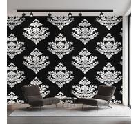 Générique Papier Peint Panoramique Damas, Papier Peint Noir et Blanc 310 x 250 cm, Photo Décoration Murale, Papiers Peints Intissé Décoration Murale Salon Chambre EL&D70
