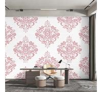 Générique Papier Peint Panoramique Damas Rose, Papier Peint Baroque Victorien pour Chambre, Décoration Murale pour Salon, 150 x 105 cm (L x H) Poster Mural & Wallpaper K-MZ&26