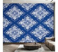 Générique Papier Peint Panoramique Damassé, Papier Peint Floral Vintage Fond pour Chambre Wallpaper, Fresque Murale pour Salon Salle Deco Murale, 500x350cm D&O150