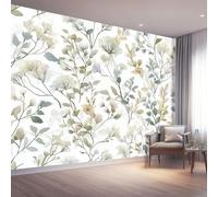 Générique Papier Peint Panoramique - Décoration Murale Tons clairs Illustration Planche Botanique Effet 3D - Tapisserie Murale Intissé pour Salon et Chambre,400 x 280(WxH)