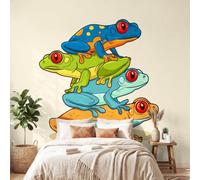 Générique Papier Peint Panoramique Dessin animé Grenouille Couleur crème, Poster Mural Géant Intissé, Décoration Murale pour Chambre Coiffeuse Décoration Salon Chambre d'Enfants 250 x 175 cm