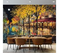 Générique Papier Peint Panoramique Dessin Animé - Papier Peint Intissé motif Paris Rues pour Chambre Salon Bureau Décoration, Poster Tableaux Photo d'intérieur Murales 350 x 256 cm