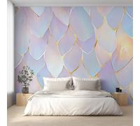 Générique Papier Peint Panoramique Écailles de Sirène, Papier Peint Géométrique Abstrait Fond pour Chambre Wallpaper, Fresque Murale pour Salon Salle Deco Murale, 200x140cm D&O70