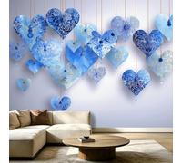 Générique Papier peint panoramique Ensemble De Cœurs Suspendus 350 x 256 cm (WxH) - Revêtement mural intissé pour la décoration de la chambre, du salon et de la cuisine - Décoration Sucrée