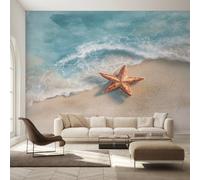 Générique Papier Peint Panoramique Étoile de Mer Plage, Papier Peint Vagues Hawaï Fond pour Chambre Wallpaper, Fresque Murale pour Salon Salle Deco Murale, 100x70cm D&O181