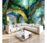 Générique Papier Peint panoramique Fantaisie Magie Plantes Forêt Arche 3D 150 x 105 cm, intissé Moderne Décoration Murale Salon Chambre à Coucher Bureau Salle Enfants, Multicolore