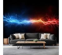 Générique Papier Peint Panoramique Fantaisie Vibrant Foudre, Papier Peint Photo pour Enfants Adulte 400 x 280 cm (L x H) - Fresque Murale Noir Tapisserie DéCorative pour Chambre Salon